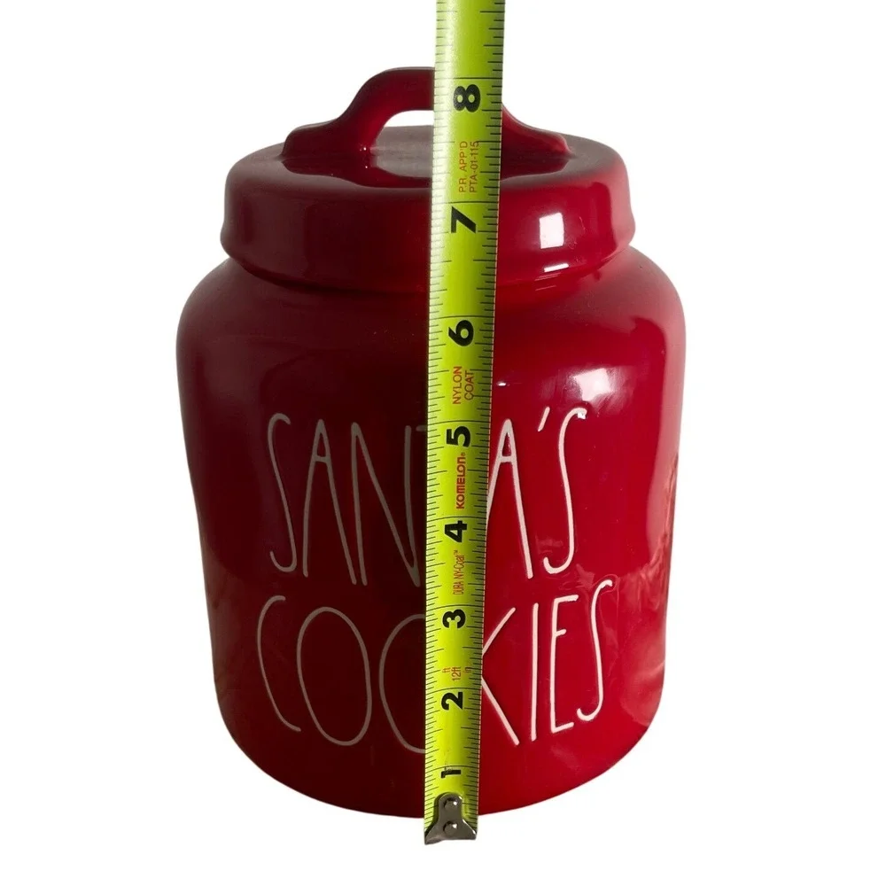 Rae Dunn Santa Cookies Jar Red‎ Ceramic Christmas Holiday Kitchen Decor Lid